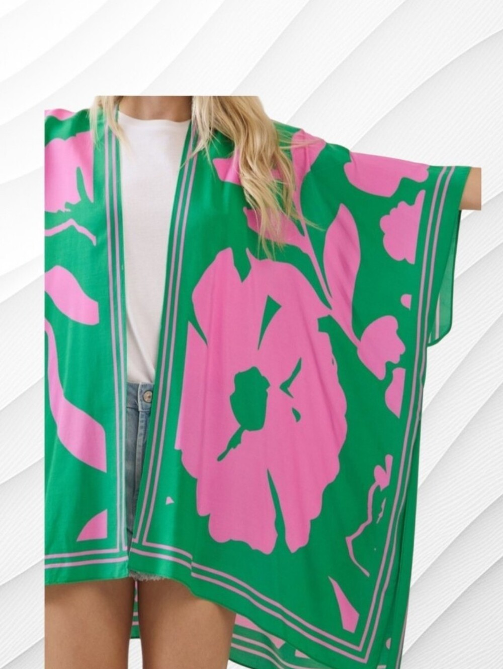 Vibrant Botanic Print Kimono - Picture 4 of 11